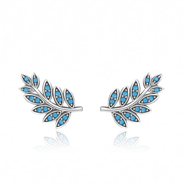 Orecchini A Perno In Argento 925 A Forma Di Foglia - Eleganti Gioielli Minimal Per Donne E Ragazze - 12x8 Mm, Con Sacchetto In Velluto Belons
