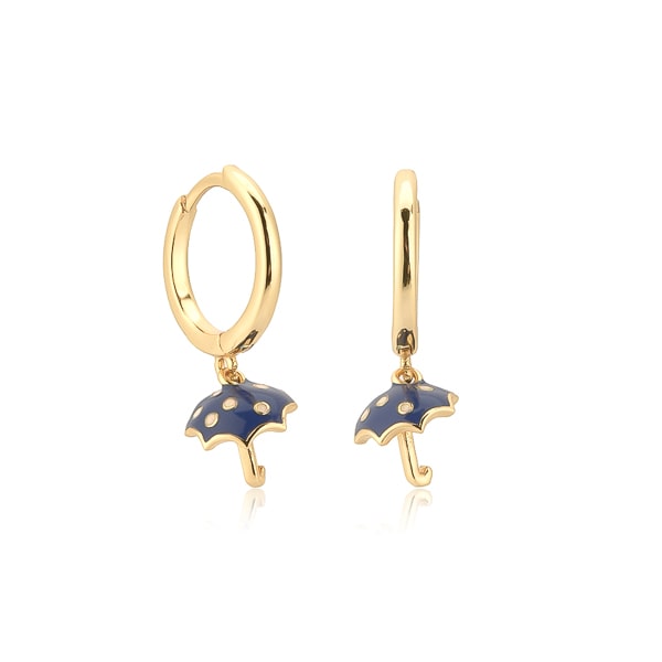 Umbrella mini hoop drop earrings