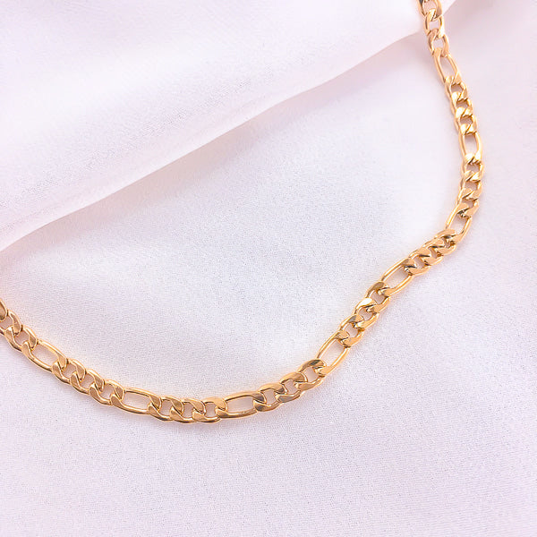 Waterproof gold figaro choker chain necklace