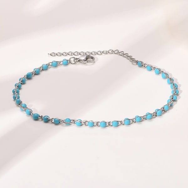 Turquoise beaded anklet