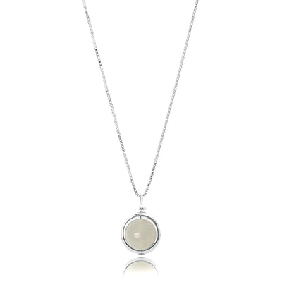 Collana con ciondolo in pietra di luna bianca