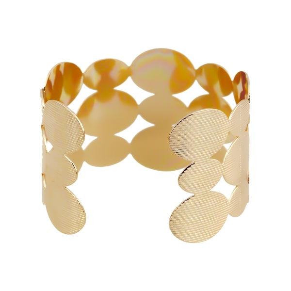 Gold geometric open cuff bracelet