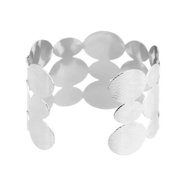 Silver geometric open cuff bracelet