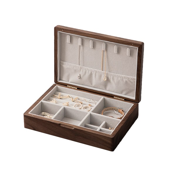 Wood jewelry organizer box