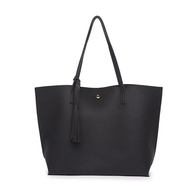 Classy Women Simple Black Tote Bag | Handbag - Classy Women Collection