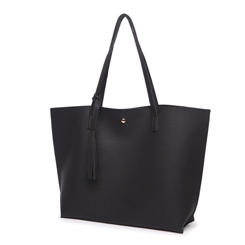 Classy Women Simple Black Tote Bag | Handbag - Classy Women Collection