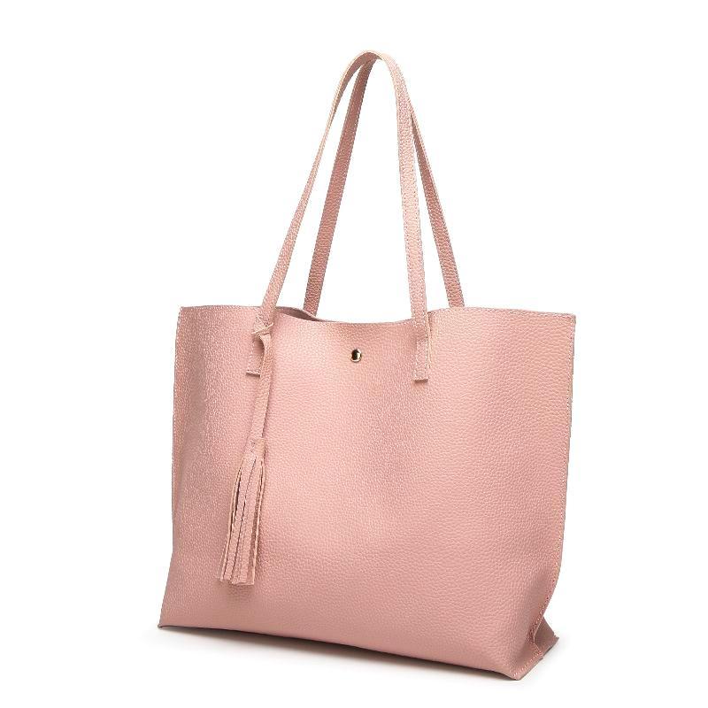 Classy Women Simple Pink Tote Bag | Handbag - Classy Women Collection