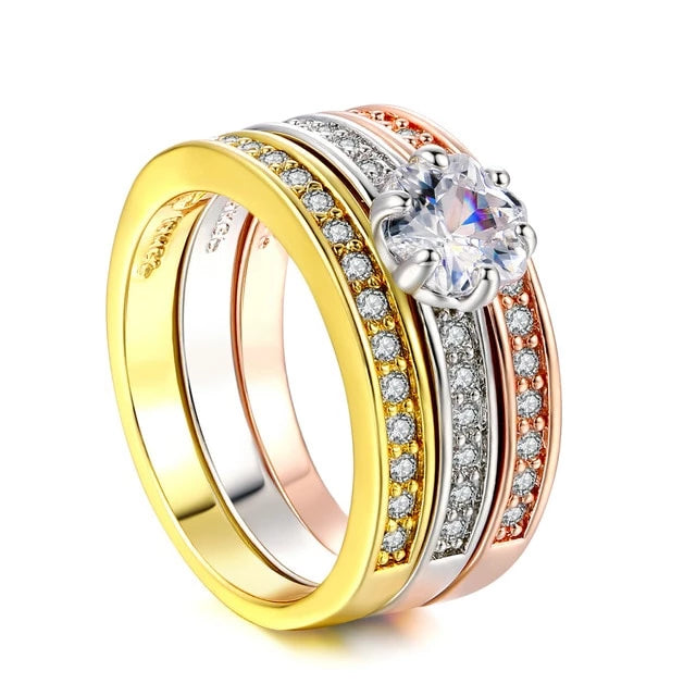 Women Elegant Austrian Crystal Platinum Plated Adjustable Ring for Women  and Girls