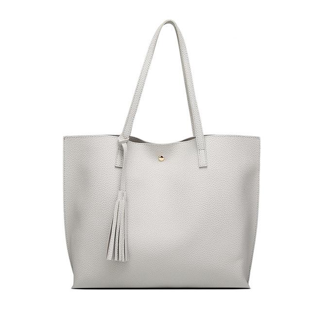 Classy Women Simple Grey Tote Bag | Handbag - Classy Women Collection