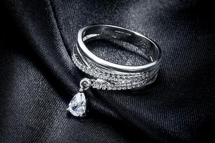 Classy Women Teardrop Pendant Ring | Ring - Classy Women Collection