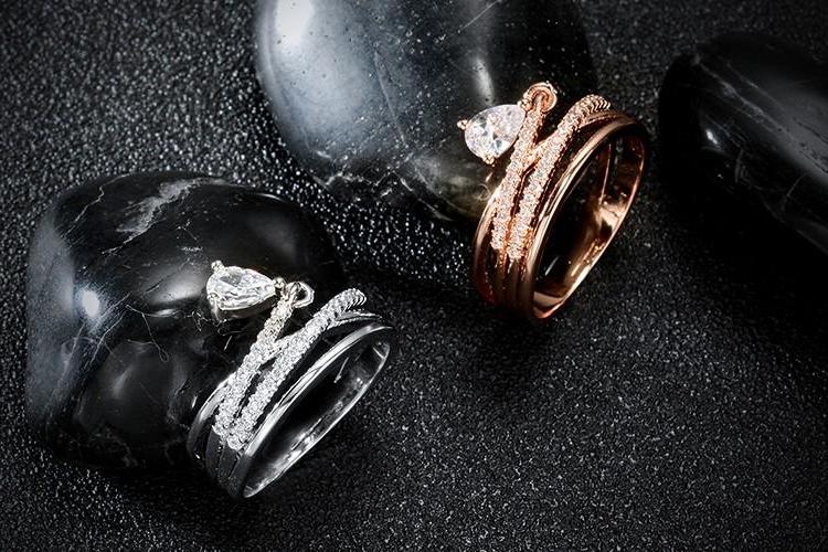 Classy Women Teardrop Pendant Ring | Ring - Classy Women Collection