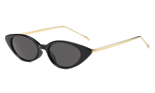 Black Cat Eye With Gold Trim Sunglasses