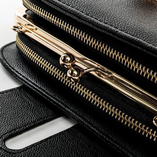 Classy Women Black & Gold Crossbody Bag | Handbag - Classy Women Collection